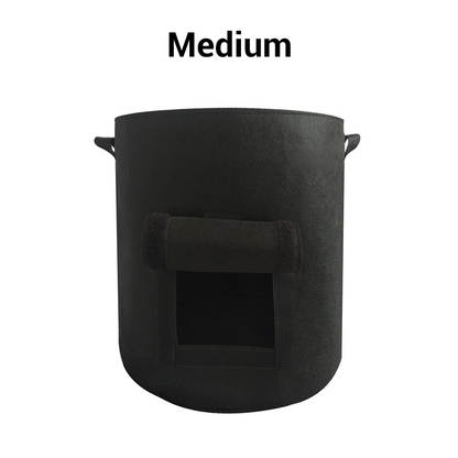 Potato planting bag with harvest window