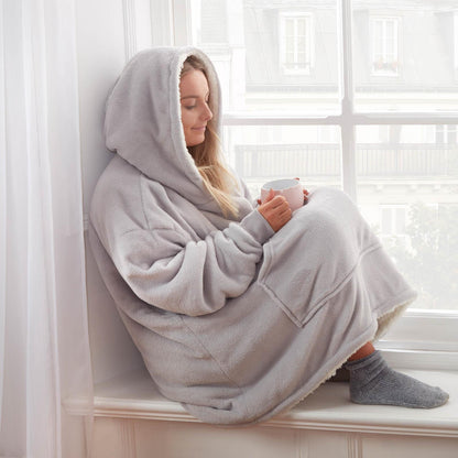 Oversized Hoodie Blanket - Plush Sherpa Lining