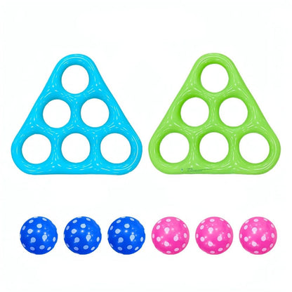 Inflatable triangle pool throw game with six balls – image 10