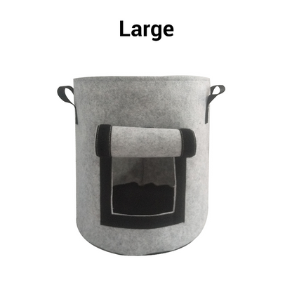 Potato planting bag with harvest window