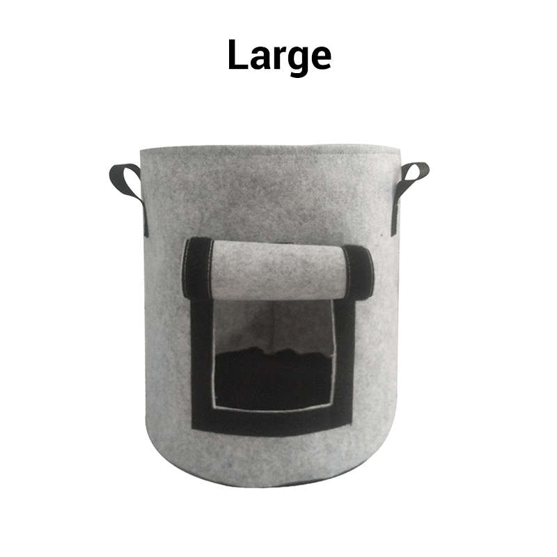 Potato planting bag with harvest window