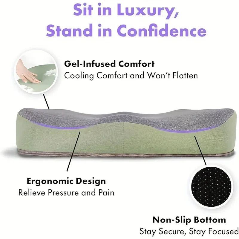 Ergonomic Memory Foam Seat Cushion with Lumbar Support