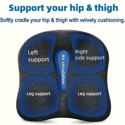 Ergonomic Memory Foam Seat Cushion with Lumbar Support