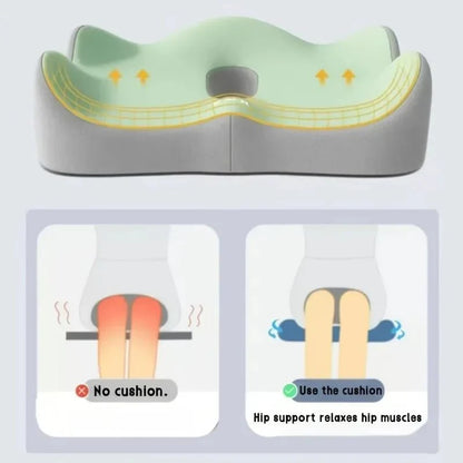 Ergonomic Memory Foam Seat Cushion with Lumbar Support