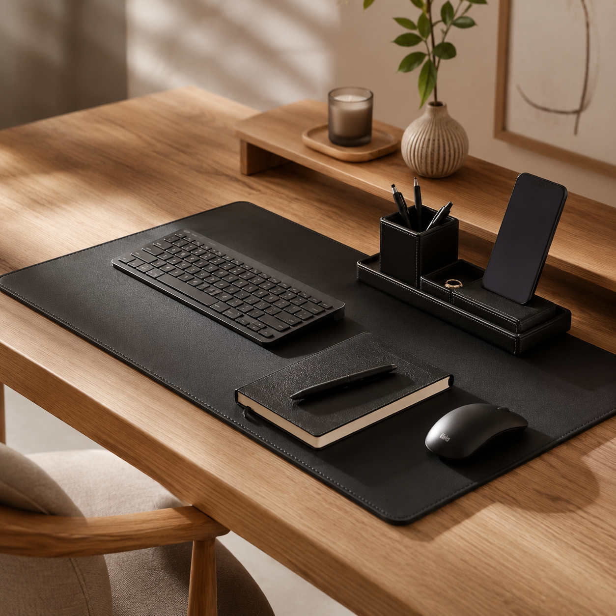 Large Leather Desk Mat – 100 × 50 cm Protective Work Surface