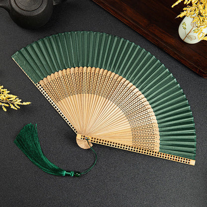 Foldable Silk and Bamboo Hand Fan