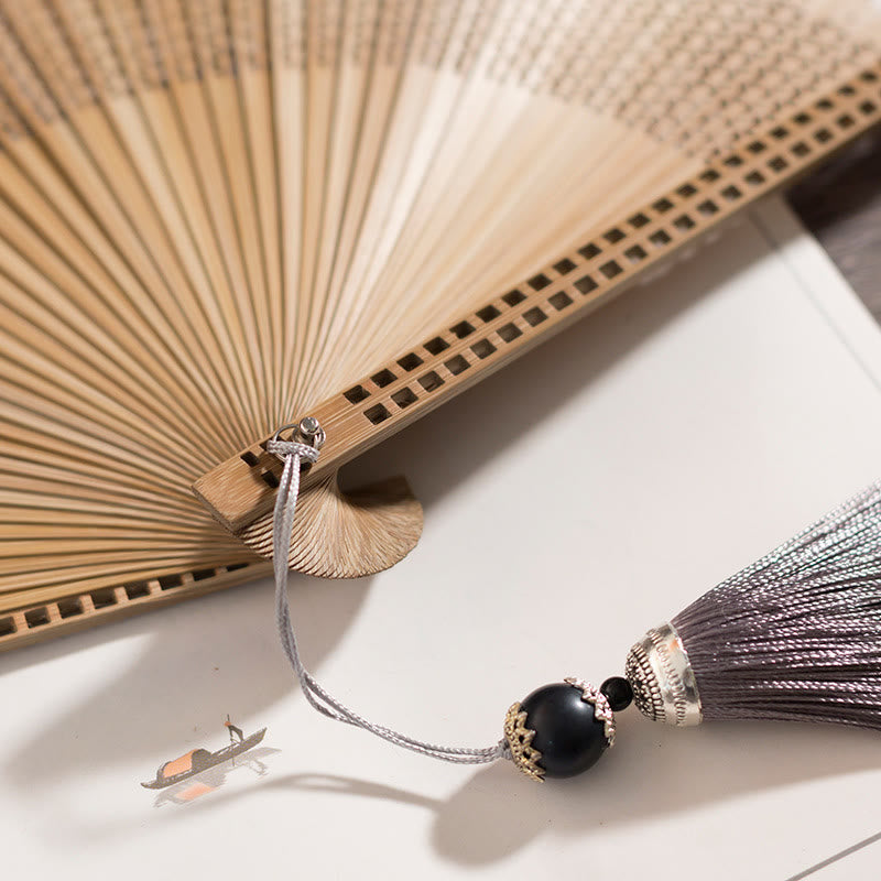 Foldable Silk and Bamboo Hand Fan