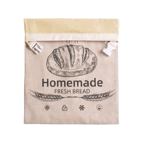 BeeBredix Beeswax Bread Bag Linen 17x12.6in Keeps Fresh 7 Days Freezer-Safe Reusable