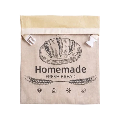 BeeBredix Beeswax Bread Bag Linen 17x12.6in Keeps Fresh 7 Days Freezer-Safe Reusable