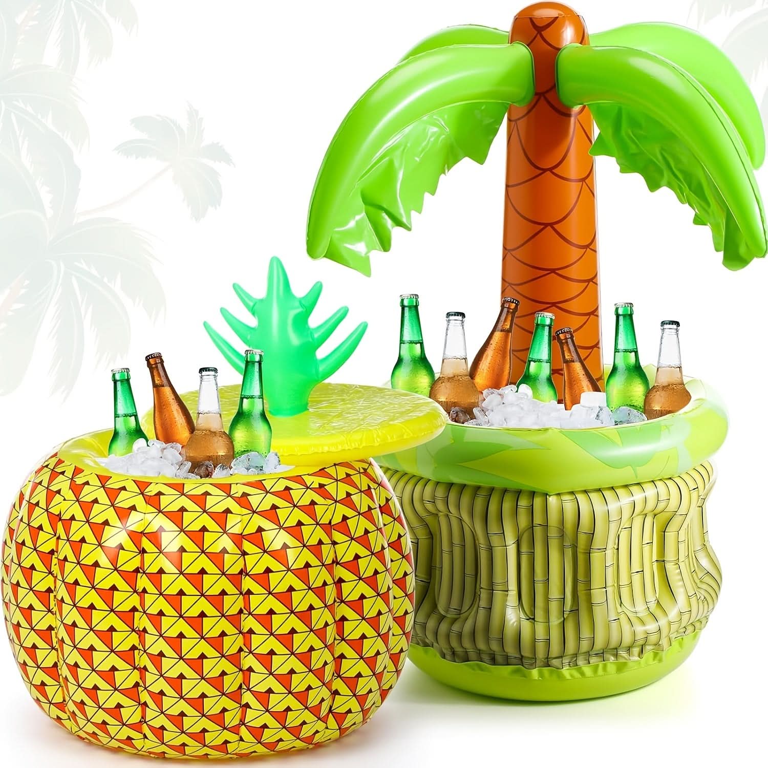 Inflatable pineapple and palm tree drink cooler set – image 5