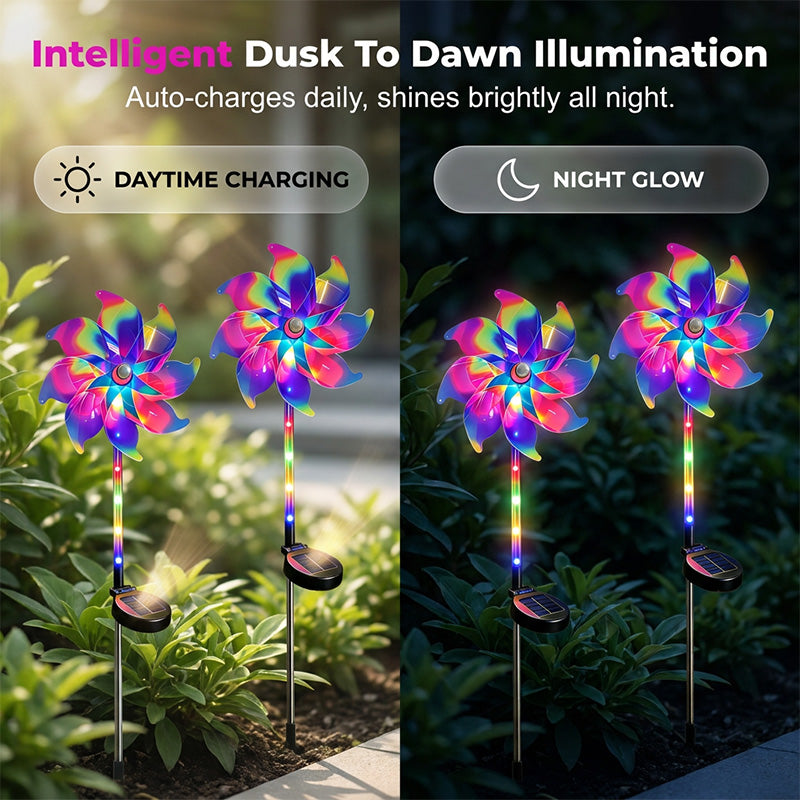 Solar Windmill Rainbow with LED Lighting