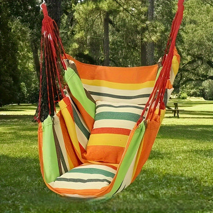Striped Hammock Swing Chair - Outdoor Patio Seat