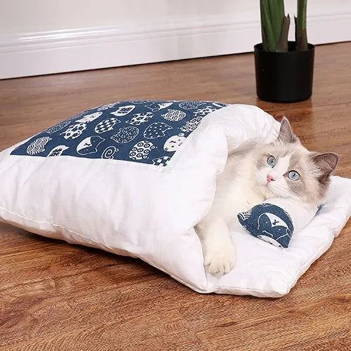 Cat Cave Bed - Cozy Enclosed Sleeping Pod