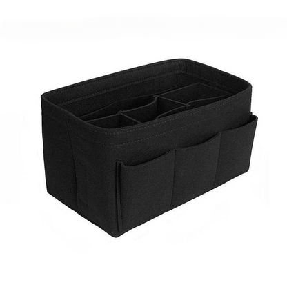 13-Compartment Felt Handbag Organiser Insert with Zip Pocket