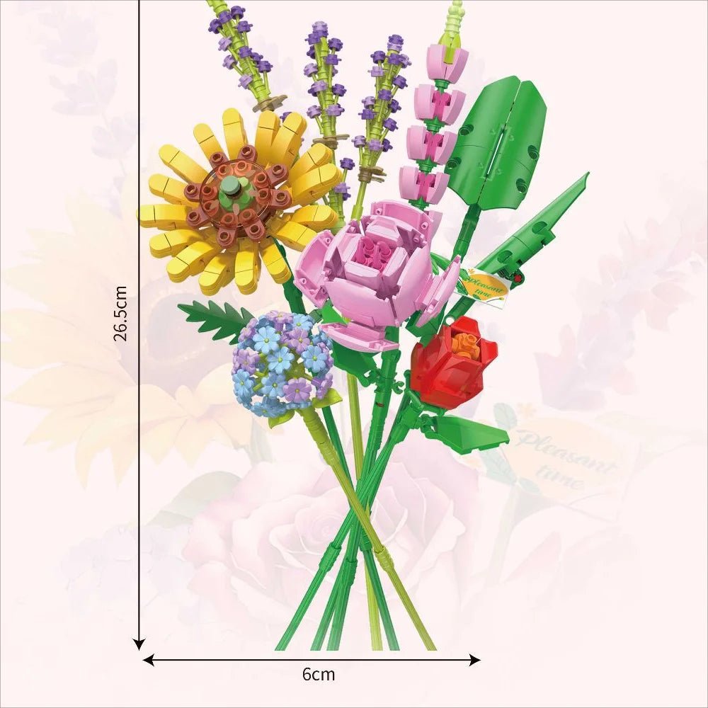 Flower Bouquet Mini Building Blocks Set