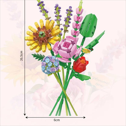 Flower Bouquet Mini Building Blocks Set