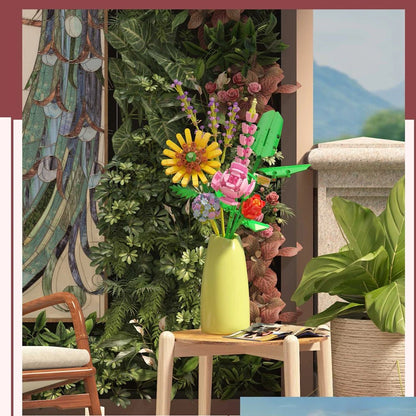 Flower Bouquet Mini Building Blocks Set