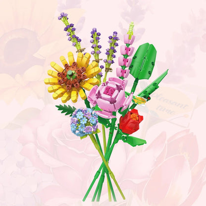 Flower Bouquet Mini Building Blocks Set