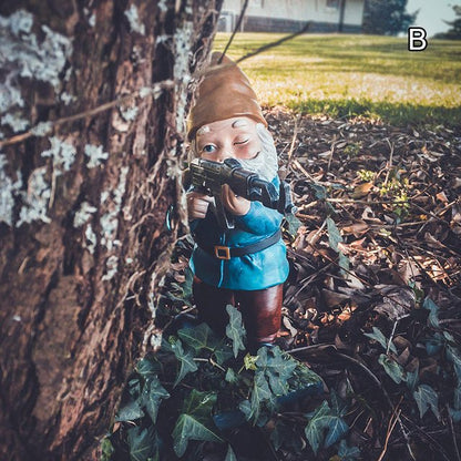 Army Gnome Garden Statue - Outdoor Lawn Decor