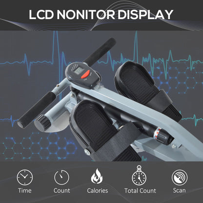 Rowing Machine with Advanced Monitoring - Full-Body Workout and Cardio Training Equipment - Ideal for Home Gym Enthusiasts
