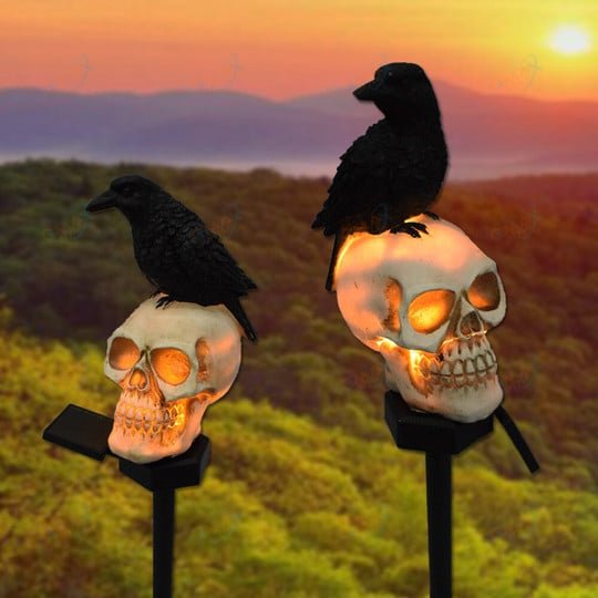 Solar Raven Halloween Pathway Lights – Outdoor Decor