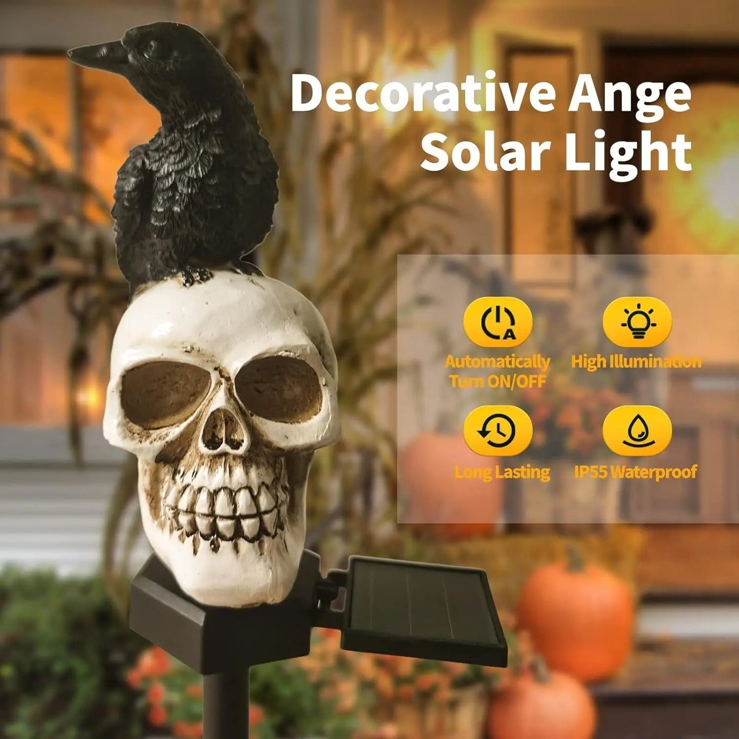 Solar Raven Halloween Pathway Lights – Outdoor Decor