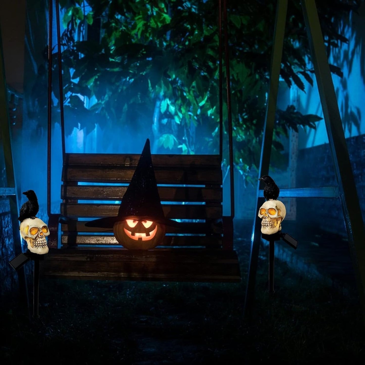 Solar Raven Halloween Pathway Lights – Outdoor Decor
