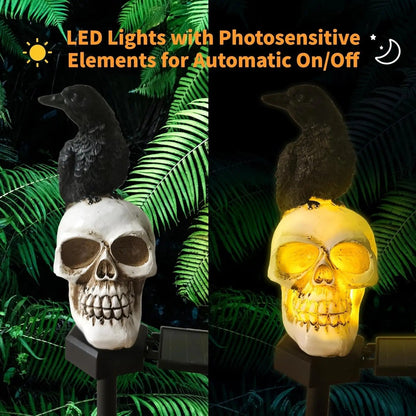 Solar Raven Halloween Pathway Lights – Outdoor Decor