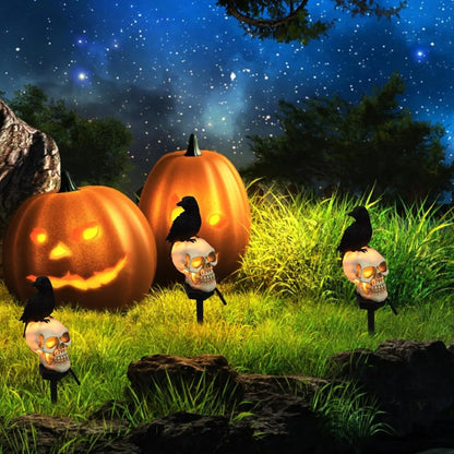 Solar Raven Halloween Pathway Lights – Outdoor Decor