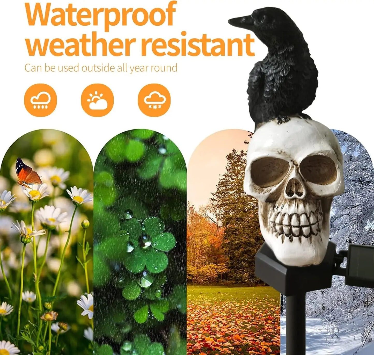 Solar Raven Halloween Pathway Lights – Outdoor Decor