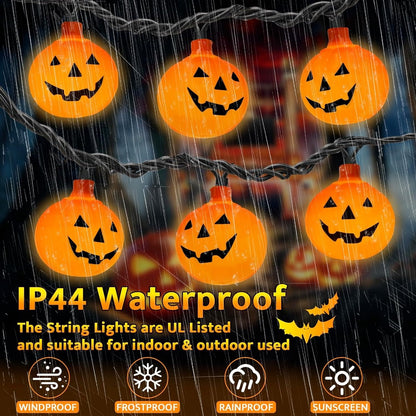 Halloween Pumpkin String Lights – LED Party Decor