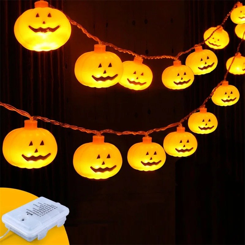 Halloween Pumpkin String Lights – LED Party Decor
