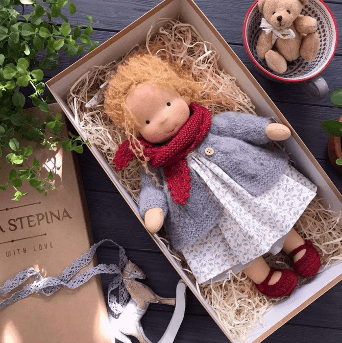 Handmade Waldorf Cuddle Doll – Organic Soft Toy