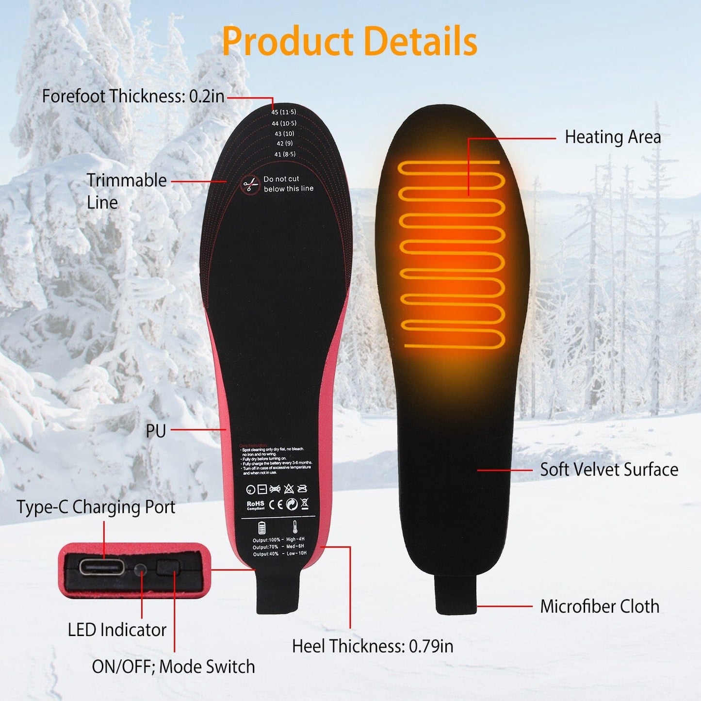 Electric Heated Insoles - Warmth & Comfort for Your Feet