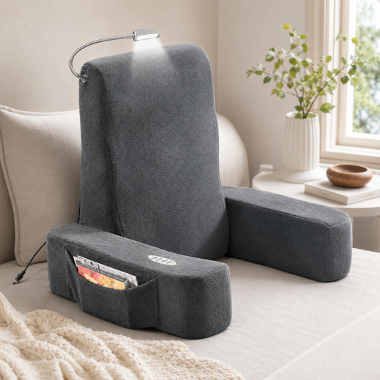 Heated Vibrating Backrest Massager – Foldable Cushion with Storage Pockets image 1