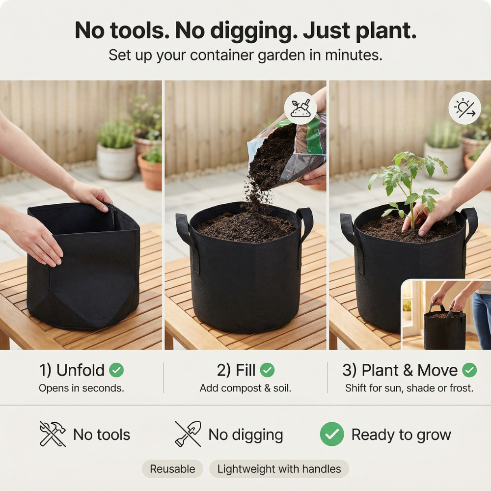 Heavy-Duty Reusable Fabric Planters image 8