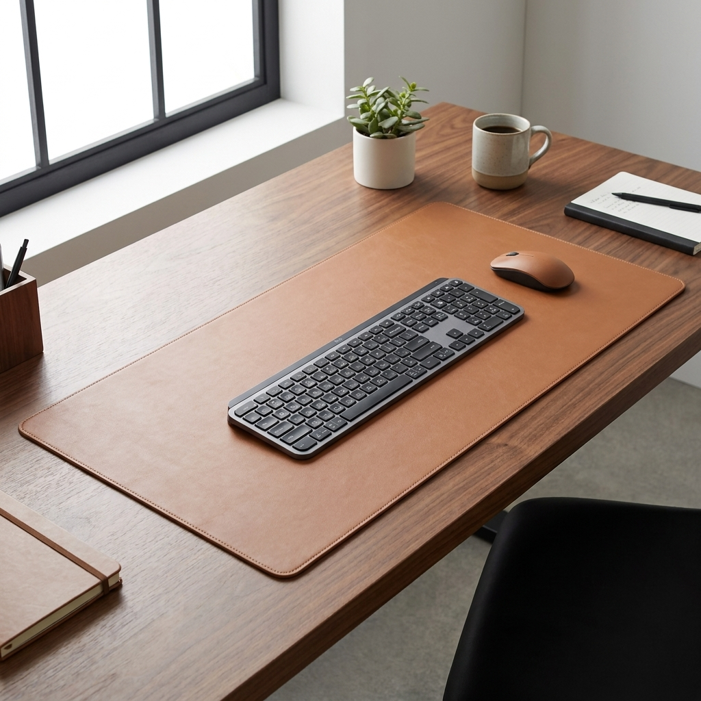 Large Leather Desk Mat – 100 × 50 cm Protective Work Surface