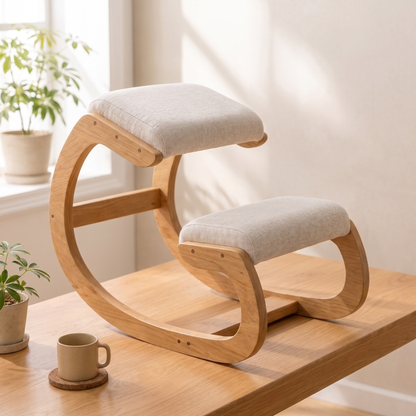 Scandinavian Kneeling Chair – Forward-Tilting Ergonomic Seat
