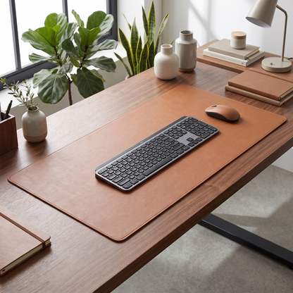 Large Leather Desk Mat – 100 × 50 cm Protective Work Surface