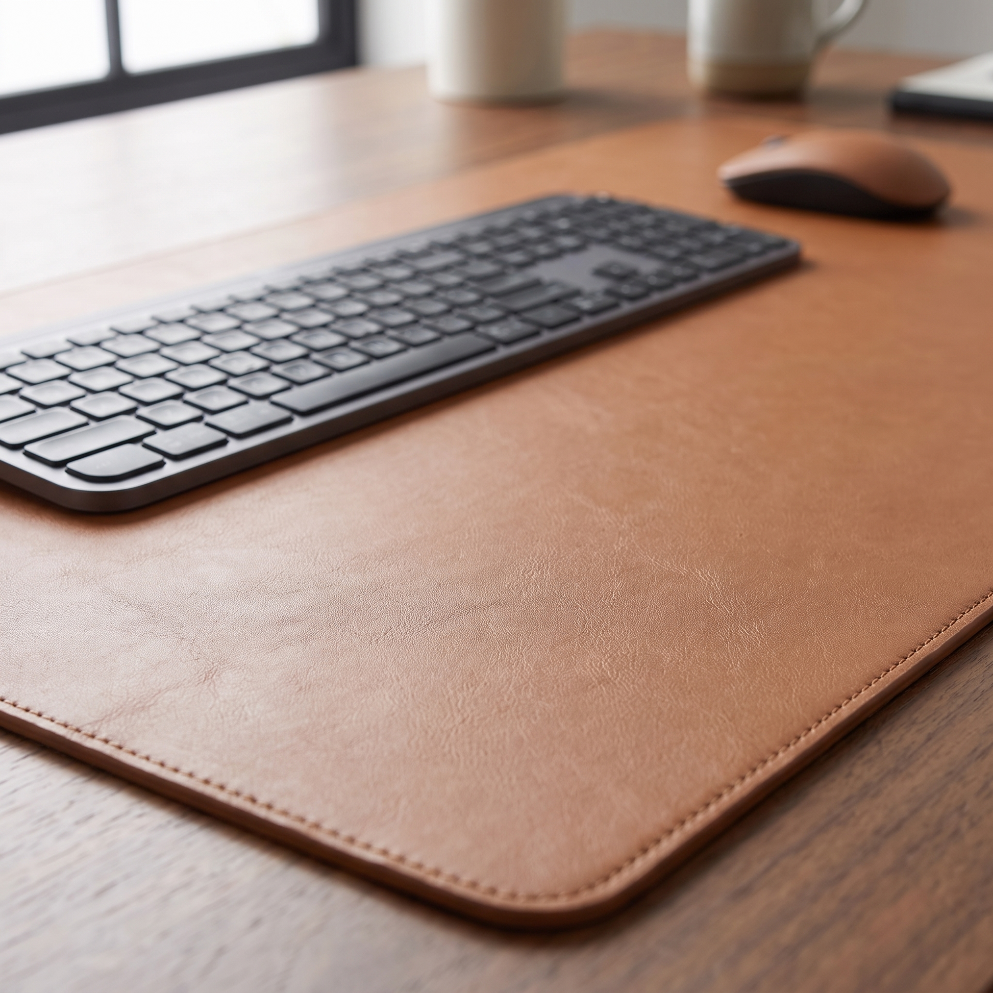 Large Leather Desk Mat – 100 × 50 cm Protective Work Surface