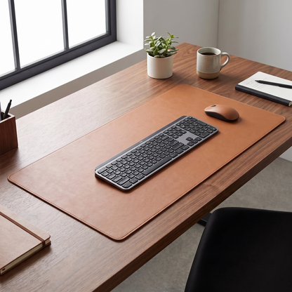 Large Leather Desk Mat – 100 × 50 cm Protective Work Surface