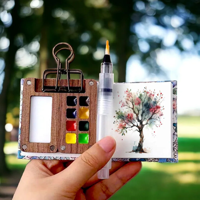 Portable Watercolor Paint Set 24 Colors Travel Kit