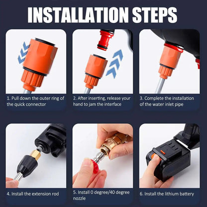 Cordless Pressure Washer – 12,000 RPM Motor | Includes 2 Batteries