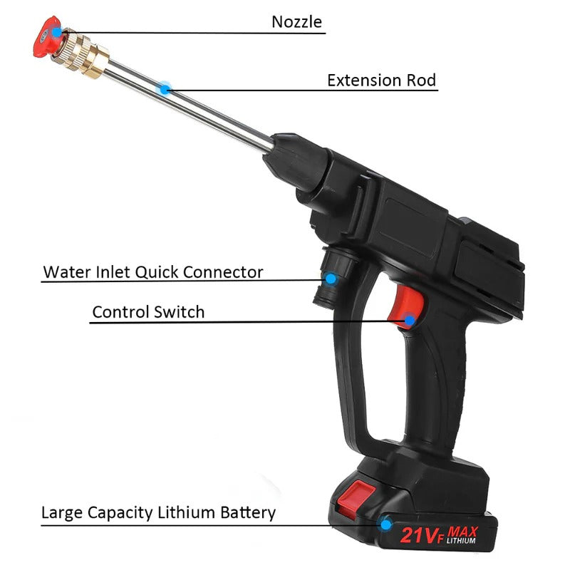 Cordless Pressure Washer – 12,000 RPM Motor | Includes 2 Batteries