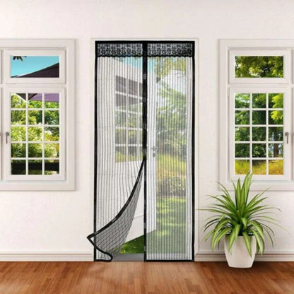 Magnetic Mesh Screen Door with Auto Closure