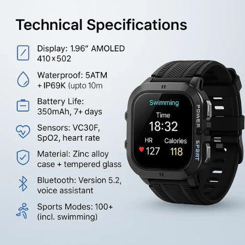 Waterproof Sports Watch for Men & Women