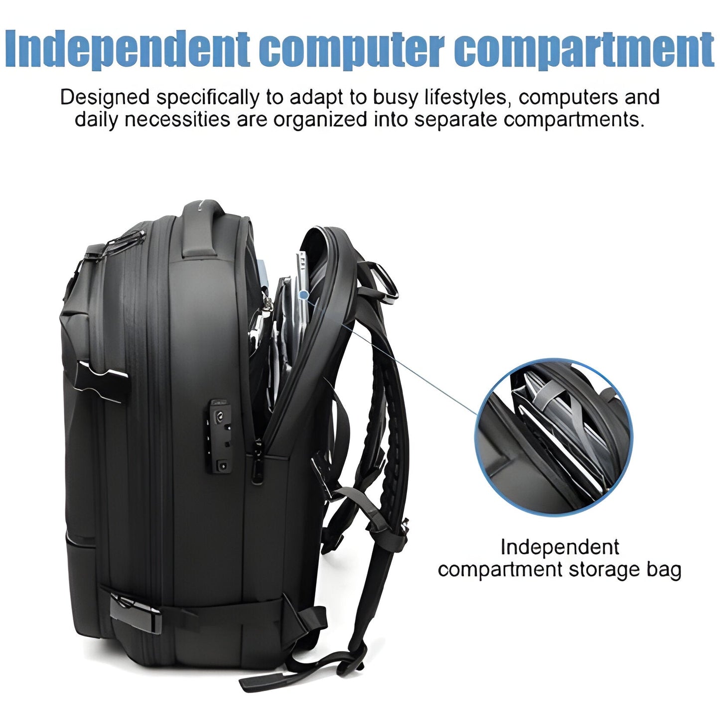 Travel Backpack with Internal Compression System