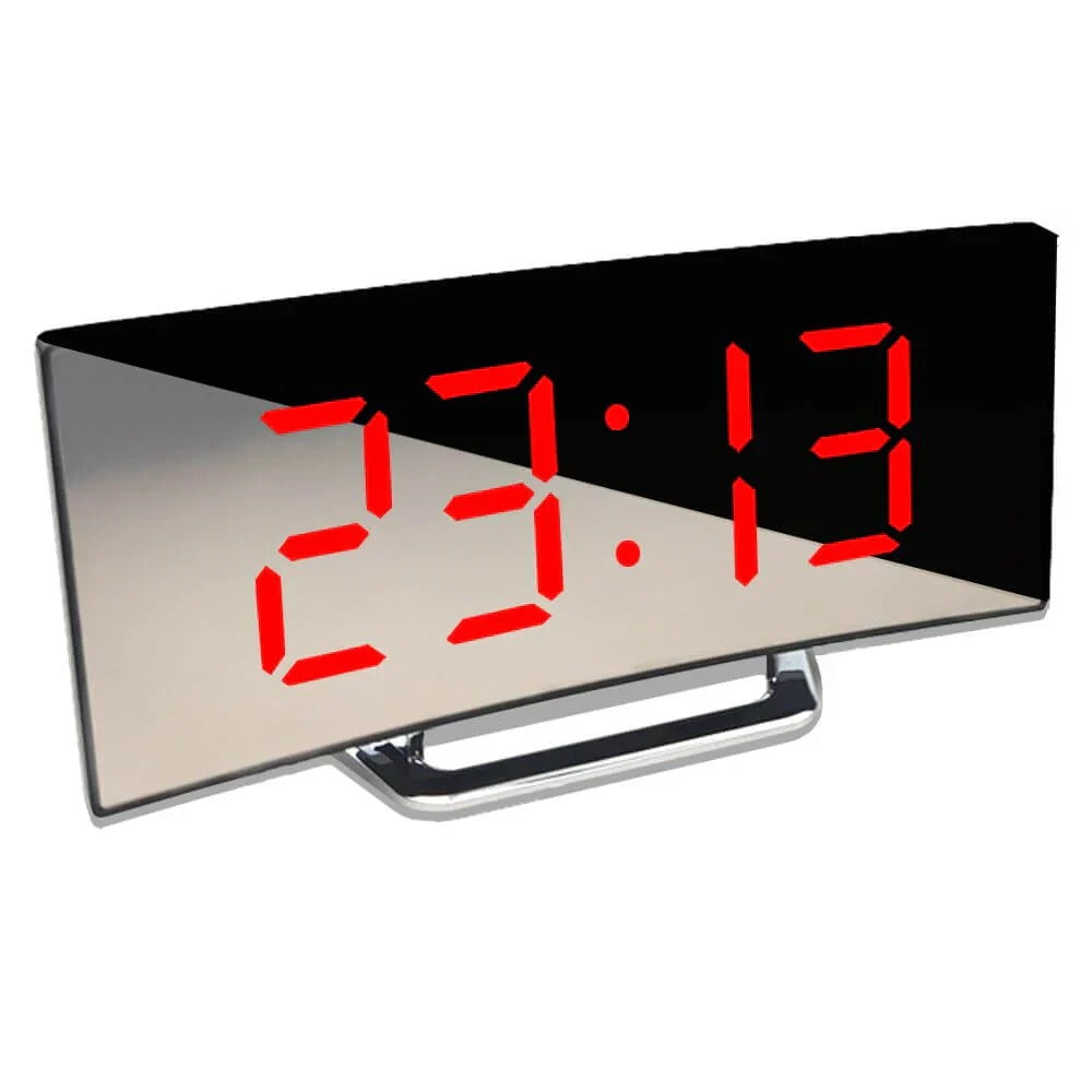 Modern Curved LED Digital Alarm Clock
