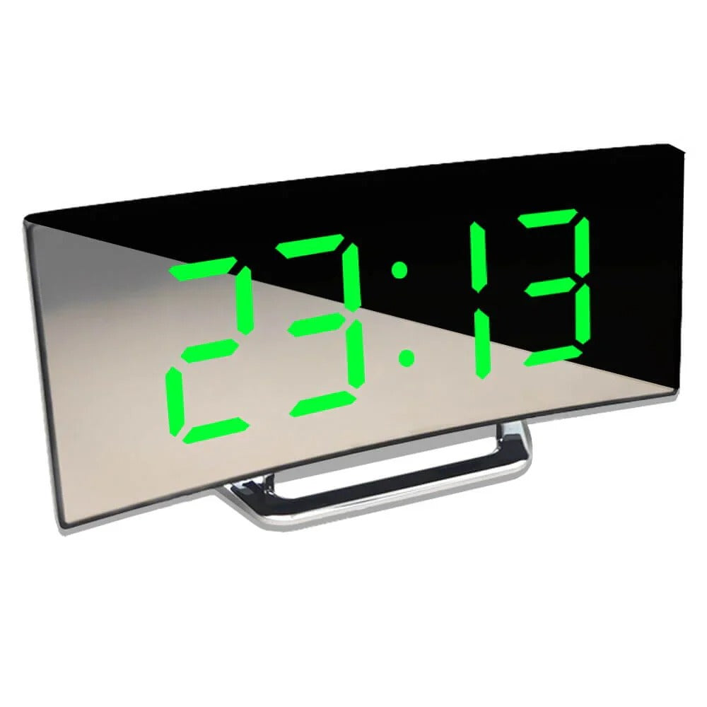 Modern Curved LED Digital Alarm Clock