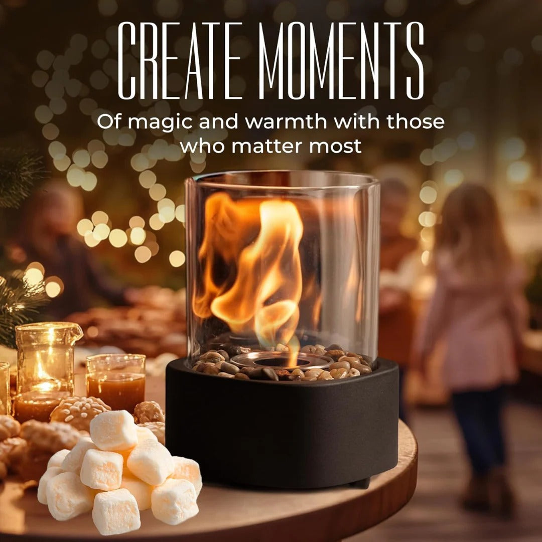 Portable Glass Tabletop Fire Pit Fireplace